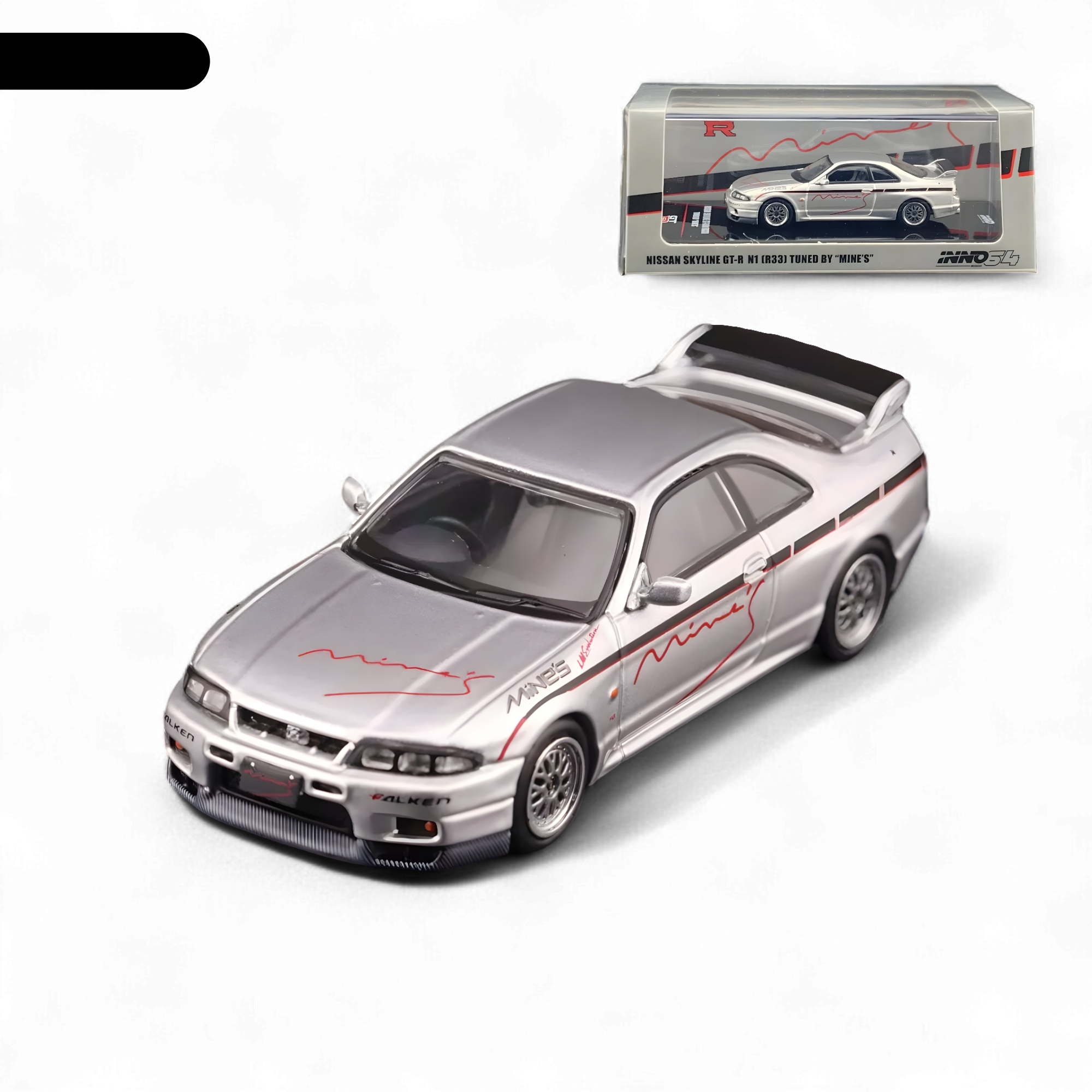 NISSAN SKYLINE GR-R (R33) "Tuned by Mine's" Silver 1:64 by Inno64