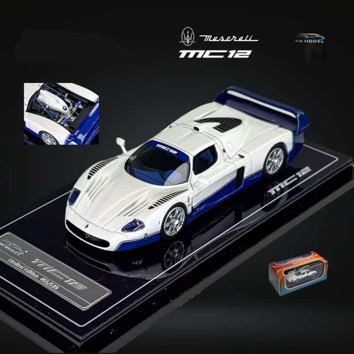 Maserati MC12 Stradale 2-Tone Blue / White Limited to 499 Pcs 1:64 by YM Model