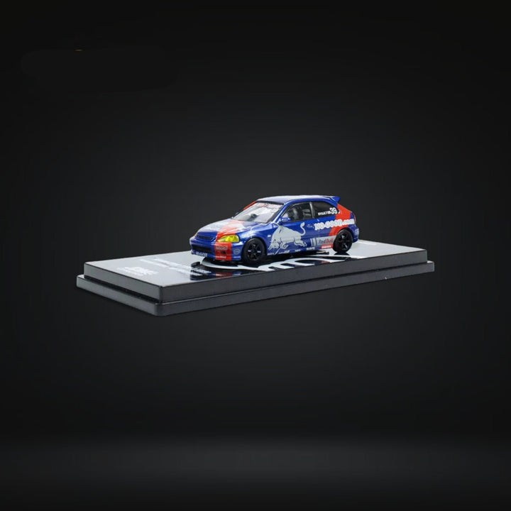 Honda Civic Type-R EK9 #39 NO GOOD RACING Red Bull Livery 1:64 by Inno64 IN64-EK9-JDM16