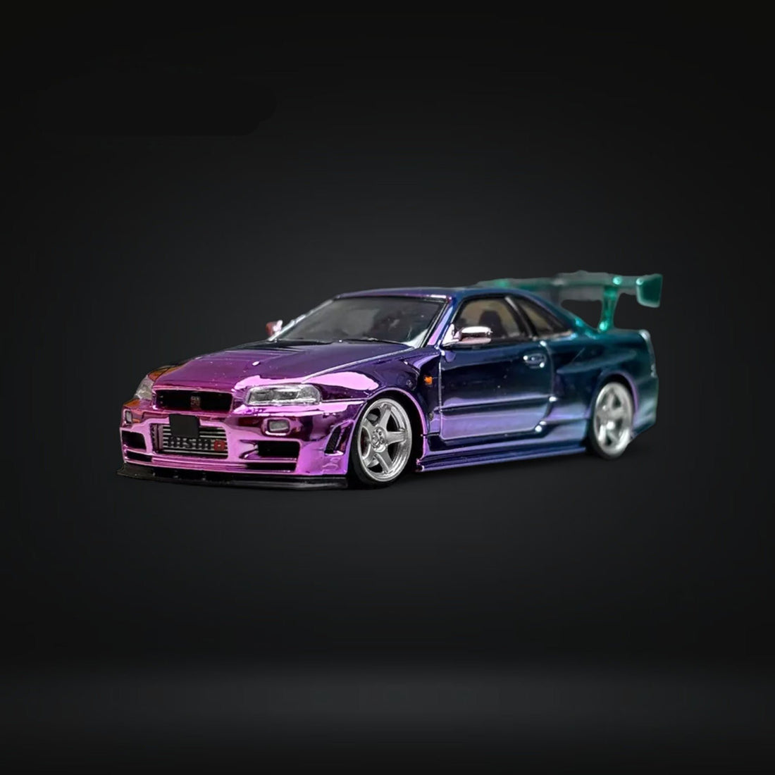 Nissan Skyline GT-R R34 Nismo Z-Tune High Wing Gradient Purple 1:64 by Fuji