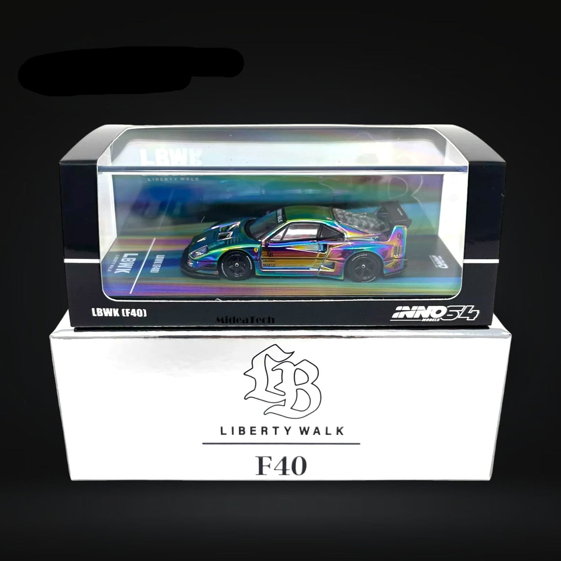 Ferrari F40 LBWK Chrome Silver MDX 24' 1:64 IN64-LBWKF40-CHS by Inno64