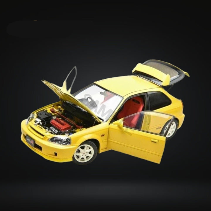 Honda Civic Type-R EK9-120 YELLOW 1:18 by MOTORHELIX Open Hood