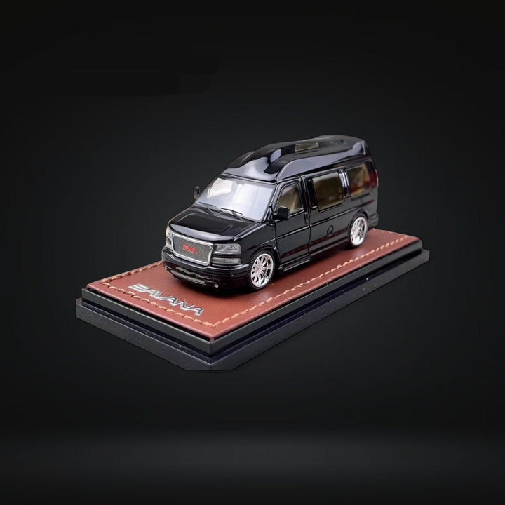 GMC Savana Van Lowered Modified Black 1:64 by GOC