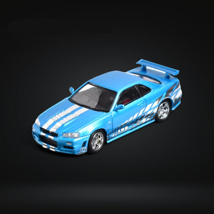 Nissan Skyline GT-R R34 Z-Tune Guru Chrome Blue 888pcs 1:64 by Stance Hunters