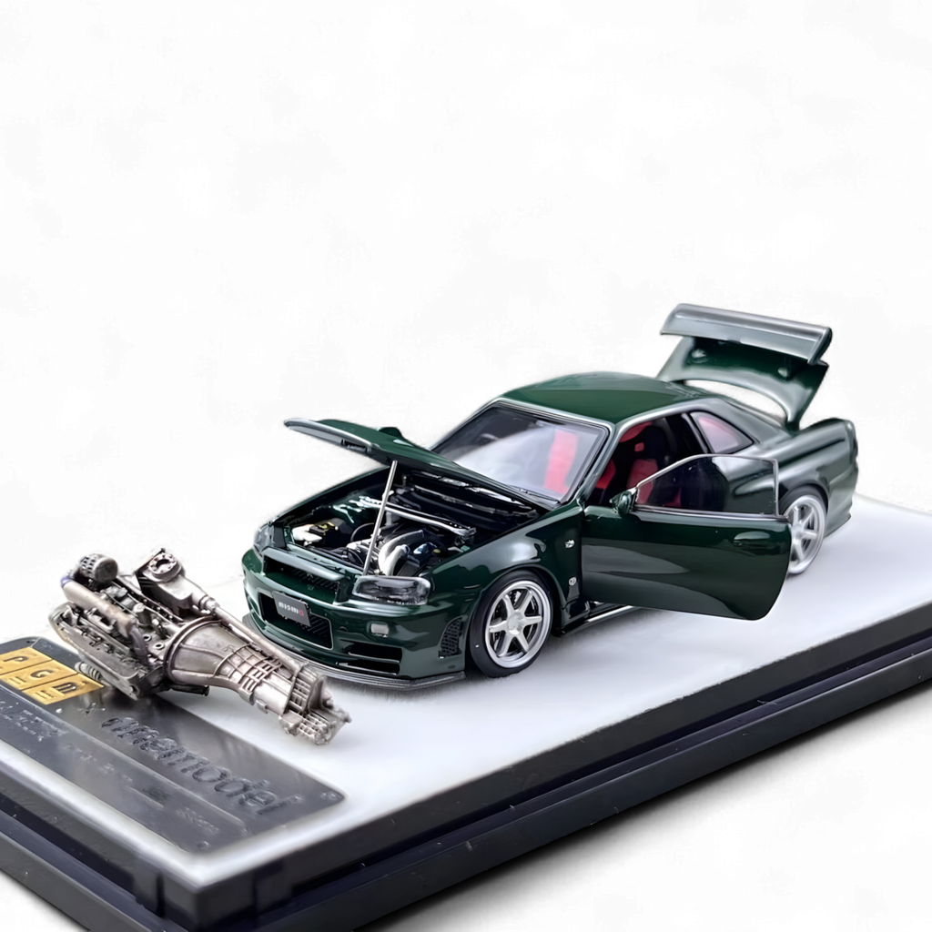 TUNE セット No.40〜No.49 Nissan GTR R34 Z-TUNE - British Green Ordinary 1:64 Diecast Model