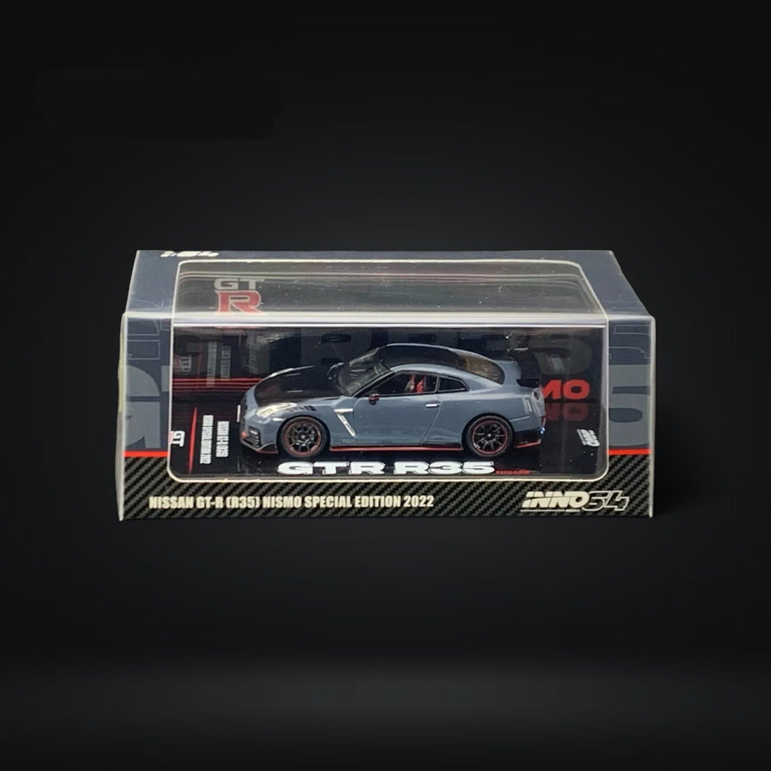 Nissan Skyline GT-R R35 Nismo Stealth Gray 1:64 IN64-R35NSE-STGR by Inno64 Package View