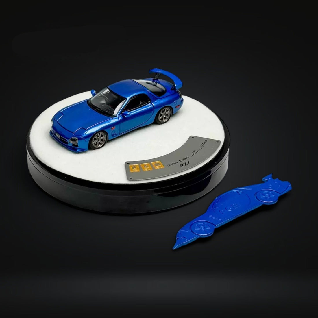 Mazda RX-7 FD3S Metallic Blue Fully Openeable Luxury Base 1:64 by PGM