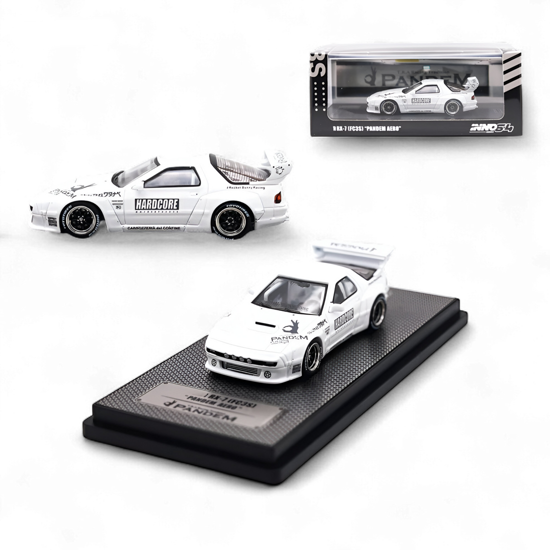 Mazda RX-7 FC3S Pandem Aero White 1:64 by Inno64 