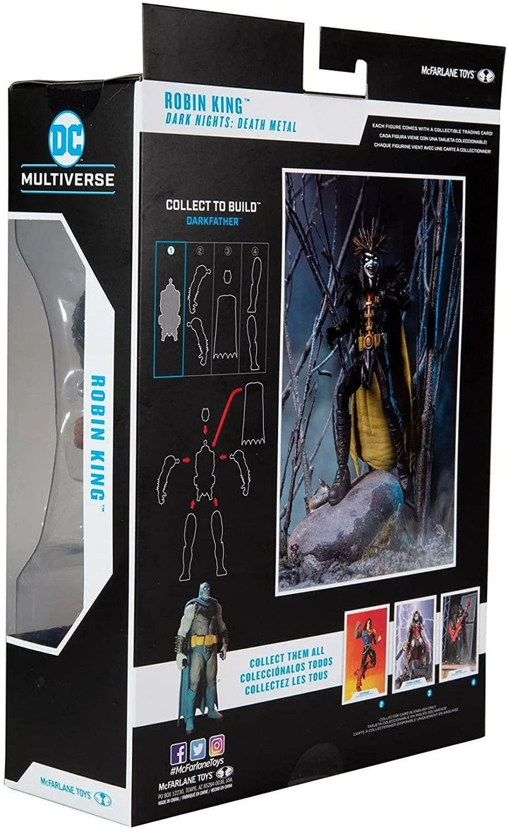 McFarlane Toys Robin King DC Multiverse action figure shown in side-view retail packaging