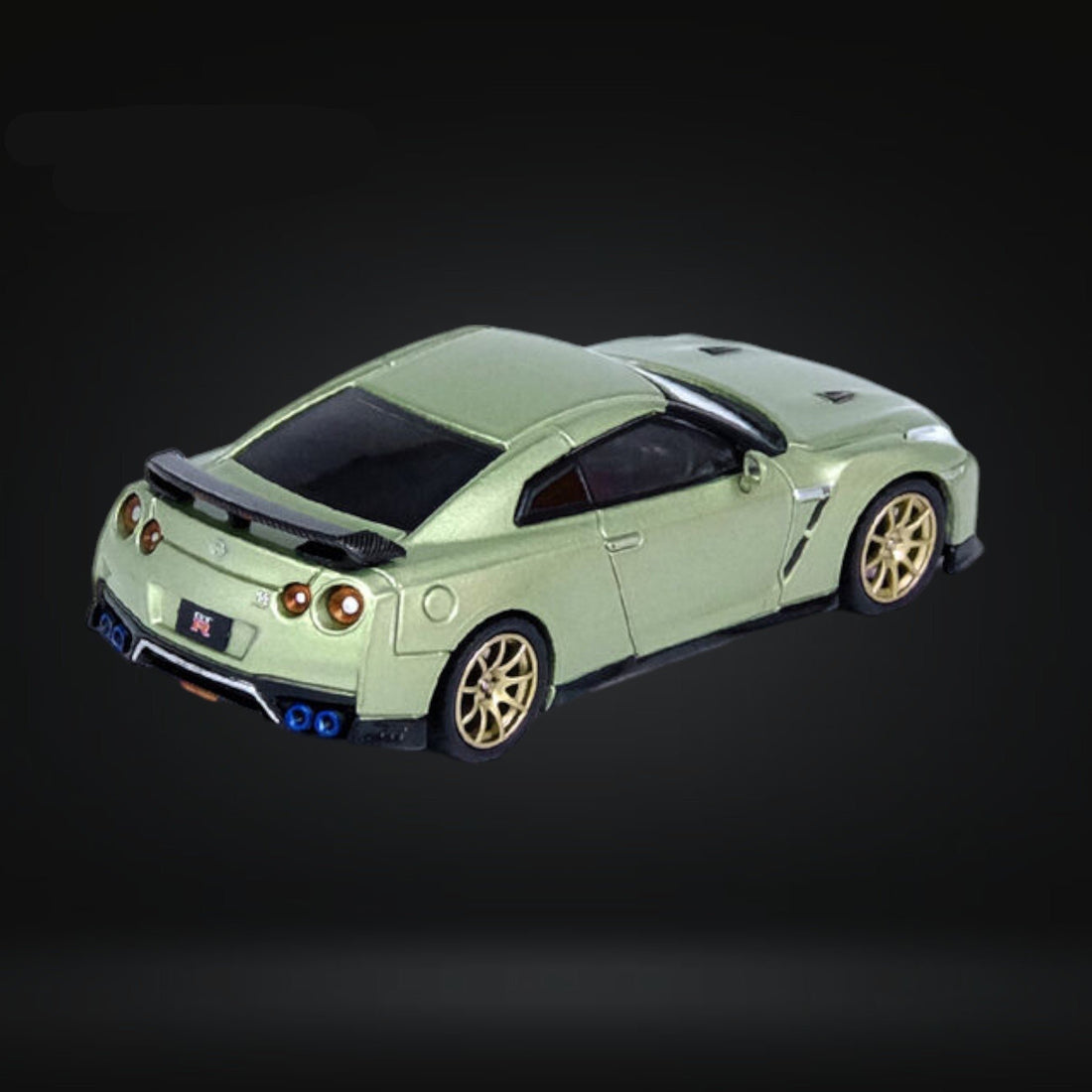 Nissan Skyline GT-R R35 Millenium Jade 1:64 by Inno64 IN64-R35-MJADE Angled Rear View