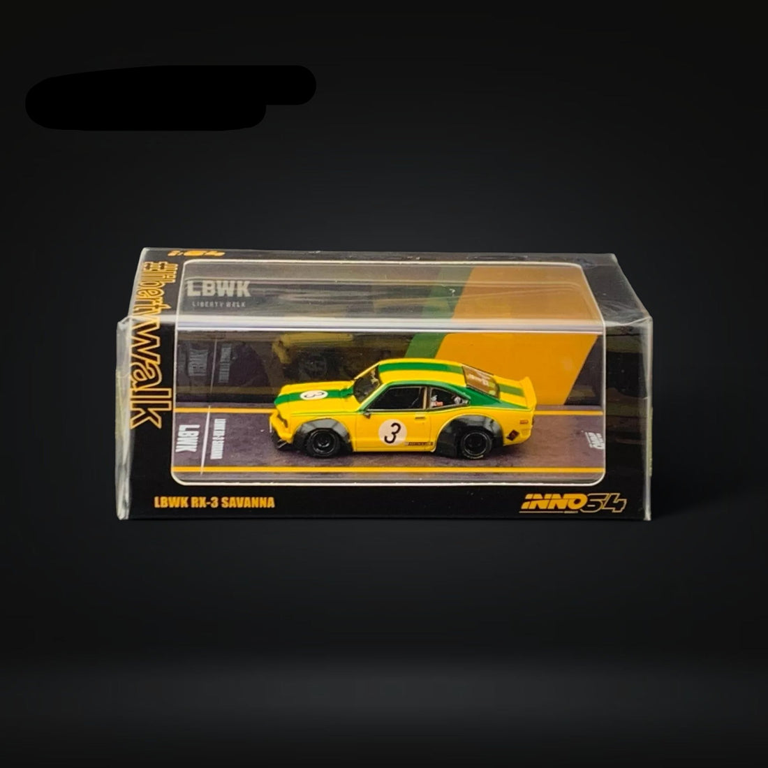 Mazda RX-3 Savanna LBWK Yellow Green #3 1:64 IN64-LBWKRX3-01 by Inno64 - 2