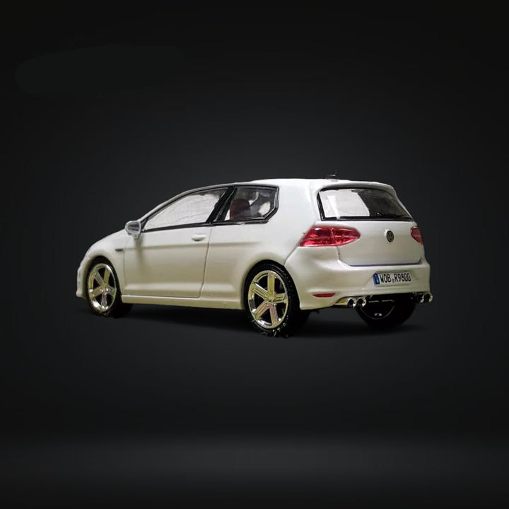 Volkswagen VW Golf R in Pearl White 1:64 by Zoom Angled Rear View