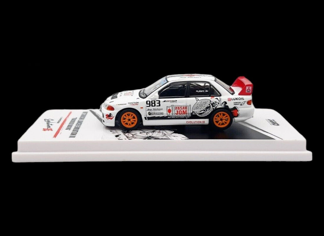 Mitsubishi Lancer Evo III "Trackerz Racing" Malaysia Exclusive 1:64 by Inno64 IN64R-EVOIII-TRACKERZ Mounted Side