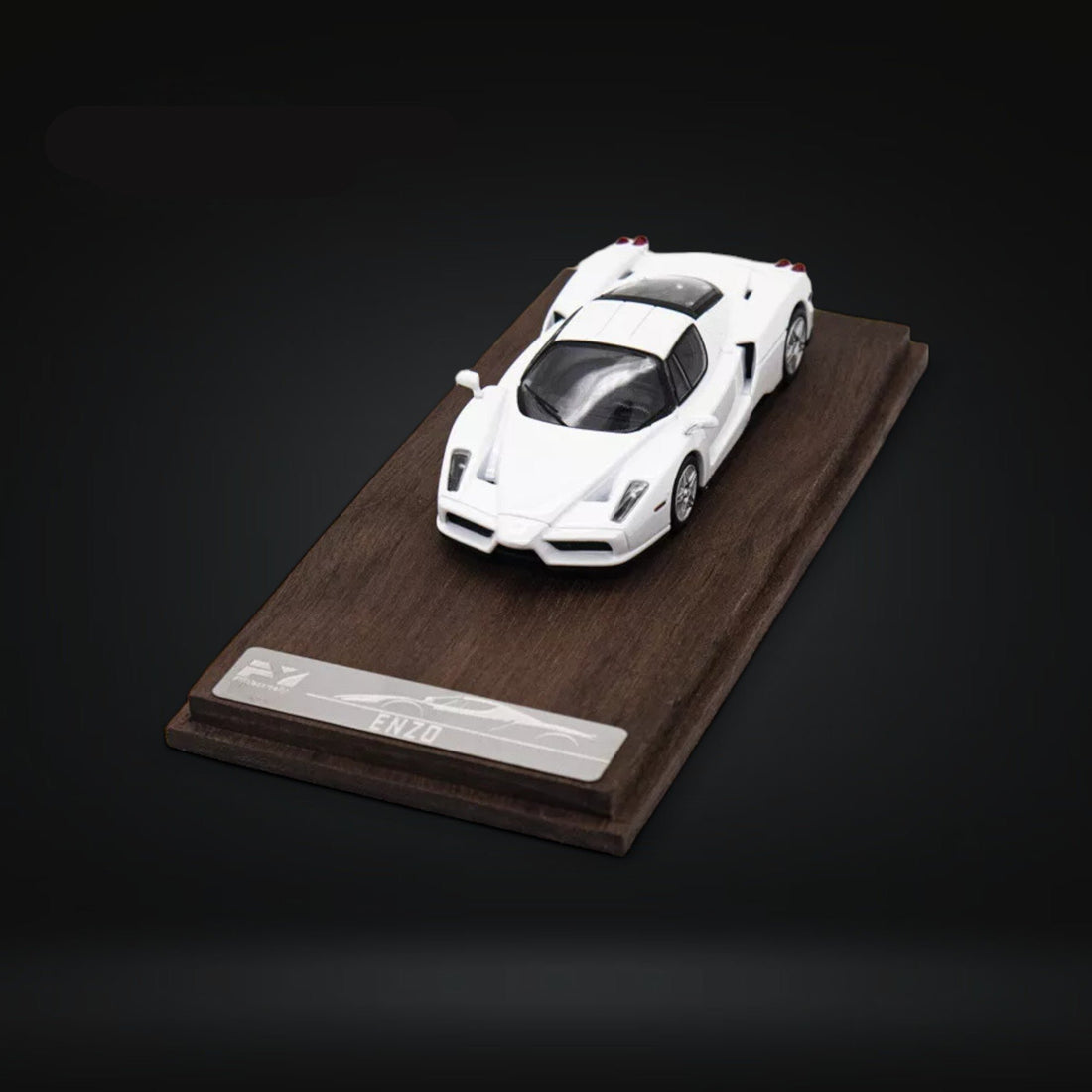 Ferrari Enzo WHITE With Wooden Base 1:64 Diecast by FindClassically