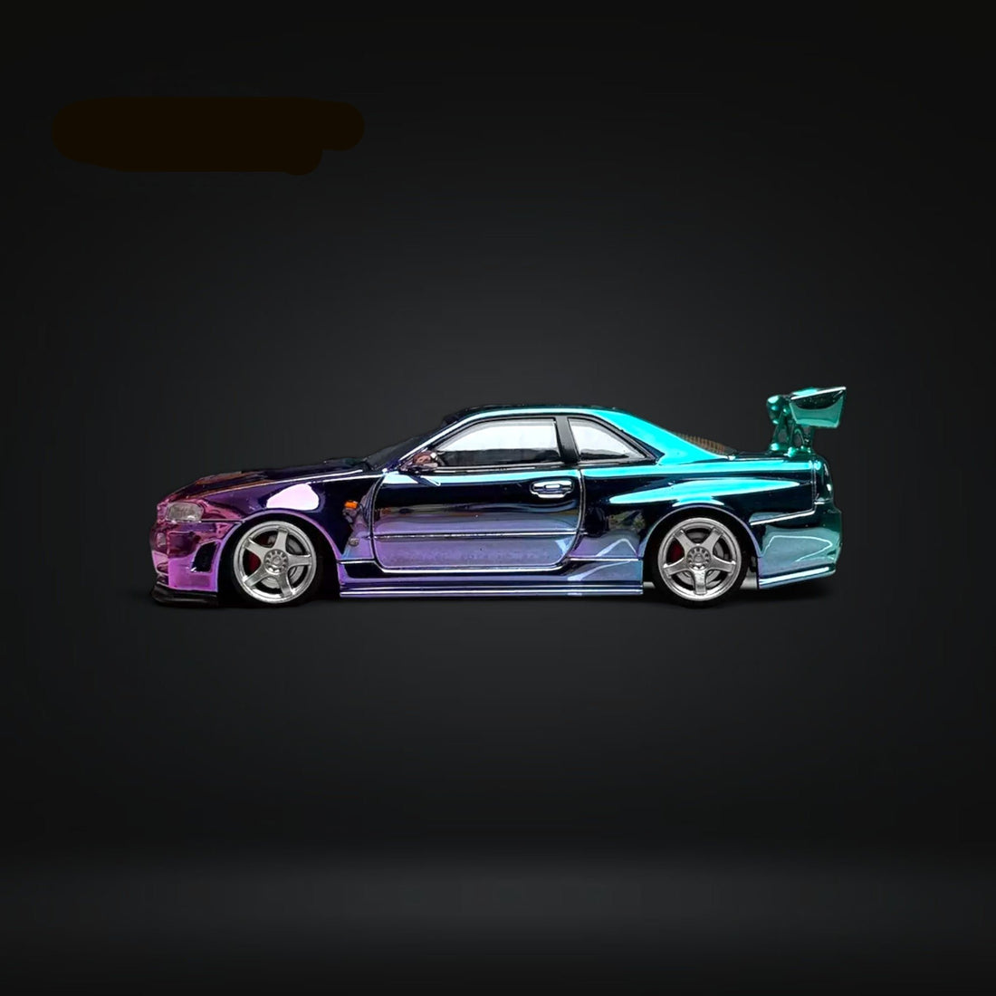 Nissan Skyline GT-R R34 Nismo Z-Tune High Wing Gradient Purple 1:64 by Fuji Side View