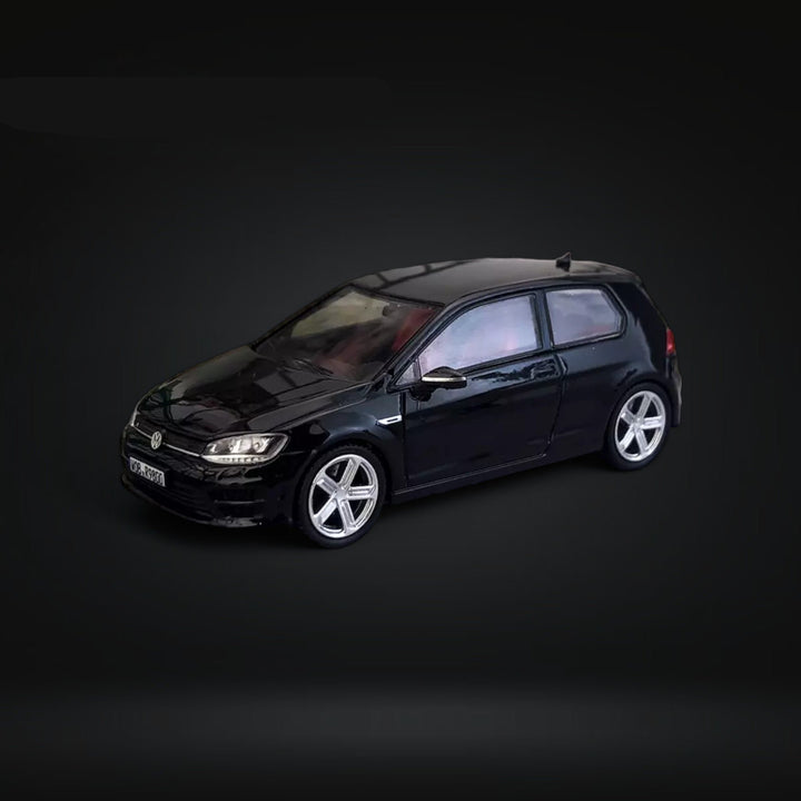 Volkswagen VW Golf R in Black 1:64 by Zoom Angled Front View