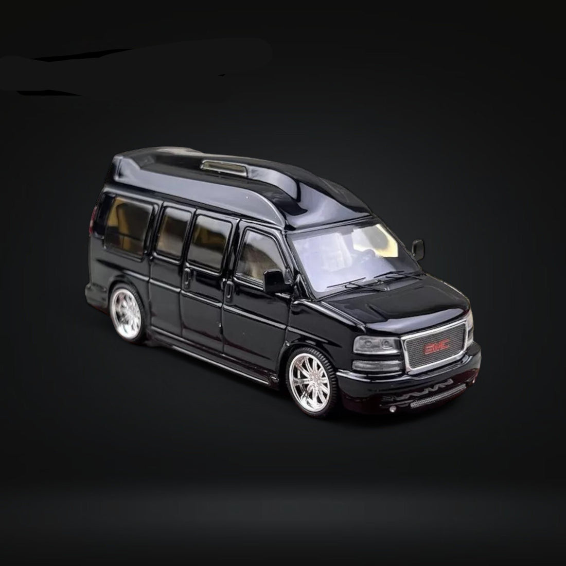 GMC Savana Van Lowered Modified Black 1:64 by GOC - 8