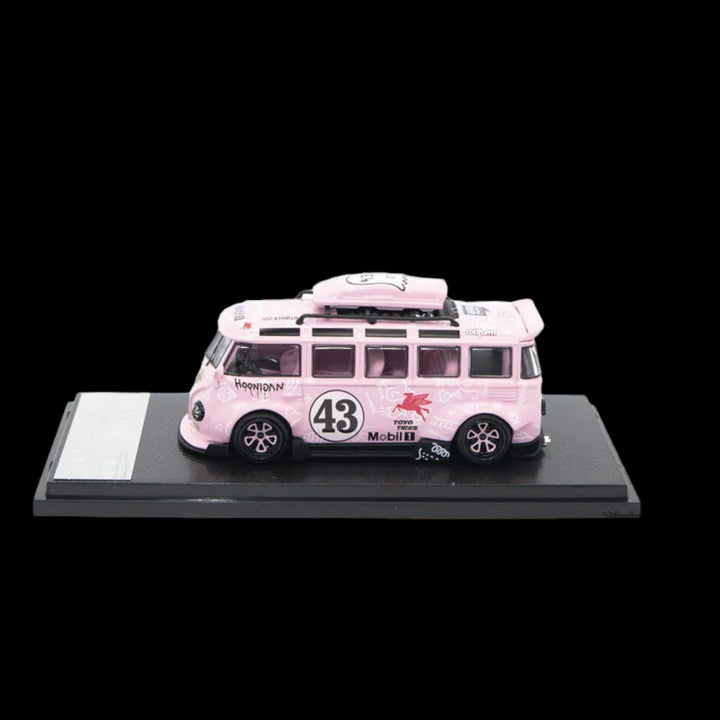 Volkswagen VW T1 Kombi #43 Hoonibus Pink Pegasus Livery Limited to 500 Pcs 1:64 by TPC Side View