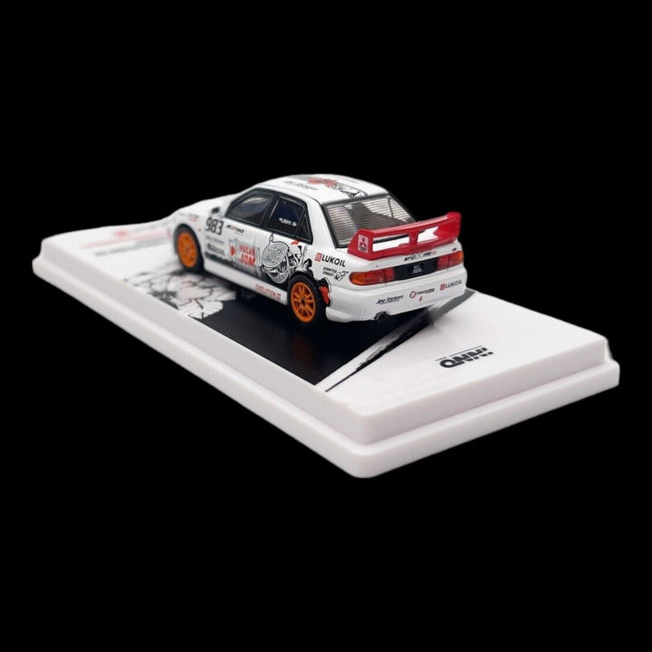 Mitsubishi Lancer Evo III "Trackerz Racing" Malaysia Exclusive 1:64 by Inno64 IN64R-EVOIII-TRACKERZ Mounted Left Angle View