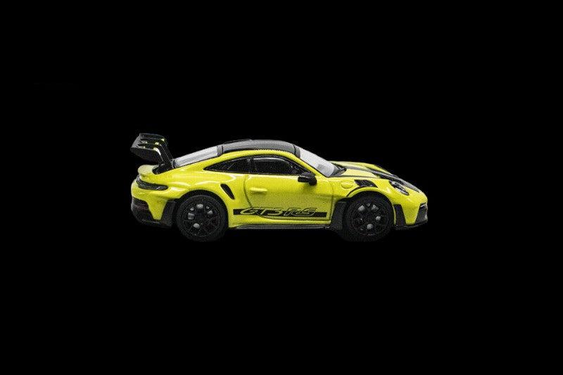 Porsche 911 (992) GT3 RS Acid Green 1:64 by Tarmac Works x Minichamps Side View