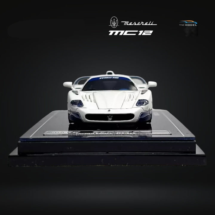 Maserati MC12 Stradale 2-Tone Blue / White Limited to 499 Pcs 1:64 by YM Model Front View