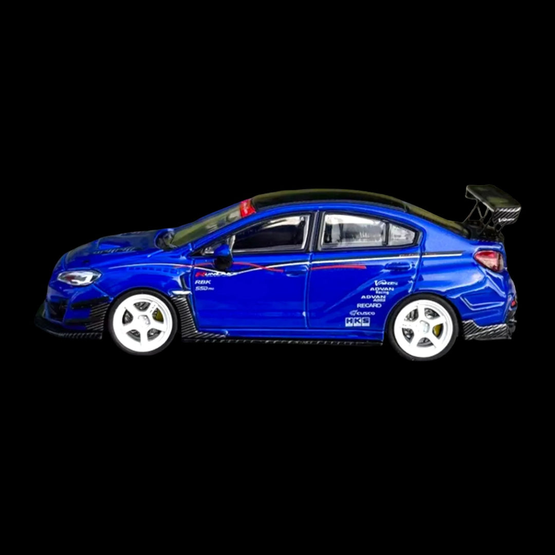 Subaru WRX STI Body Kit Blue Varis 1:64 by CM Model CM64-STI-01 Side View