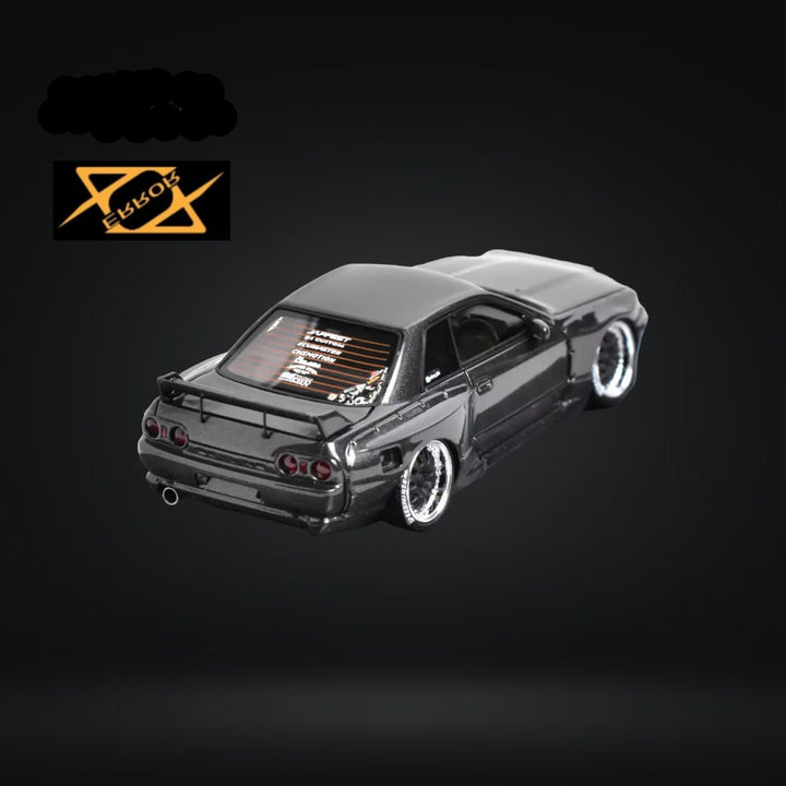 Nissan Skyline R32 Pandem Rocket Bunny Widebody Modified METAL GREY Resin 1:64 by Error404 Rear View