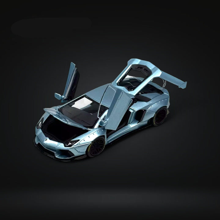 Lamborghini Aventador LP700-4 LBWK Ice Blue Fully Openable Ordinary 1:64 PGM-640411 by PGM - 2