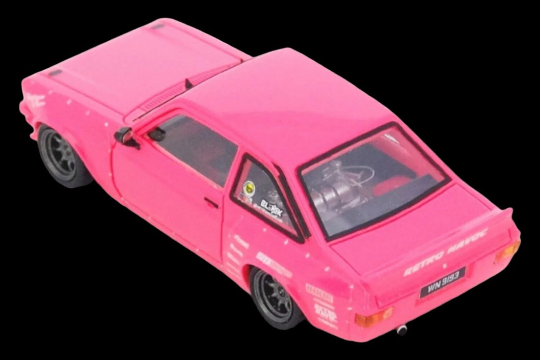 Ford Escort MK2 Pandem "Emotion" Retro Havoc Pink 1:64 by Inno64  IN64R-MK2P-ERH Top View