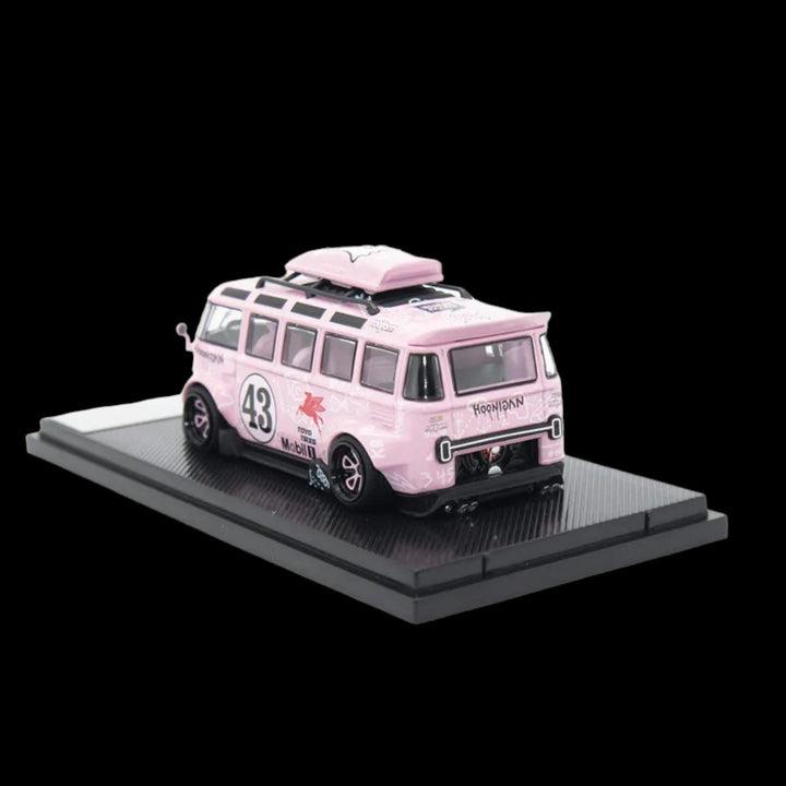 Volkswagen VW T1 Kombi #43 Hoonibus Pink Pegasus Livery Limited to 500 Pcs 1:64 by TPC Angled Rear View