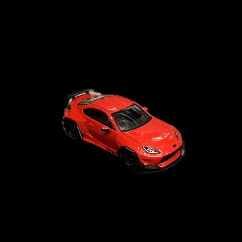 Toyota GR86 Rocket Bunny Pandem in Red 1:64 by Fuji Angled Front View