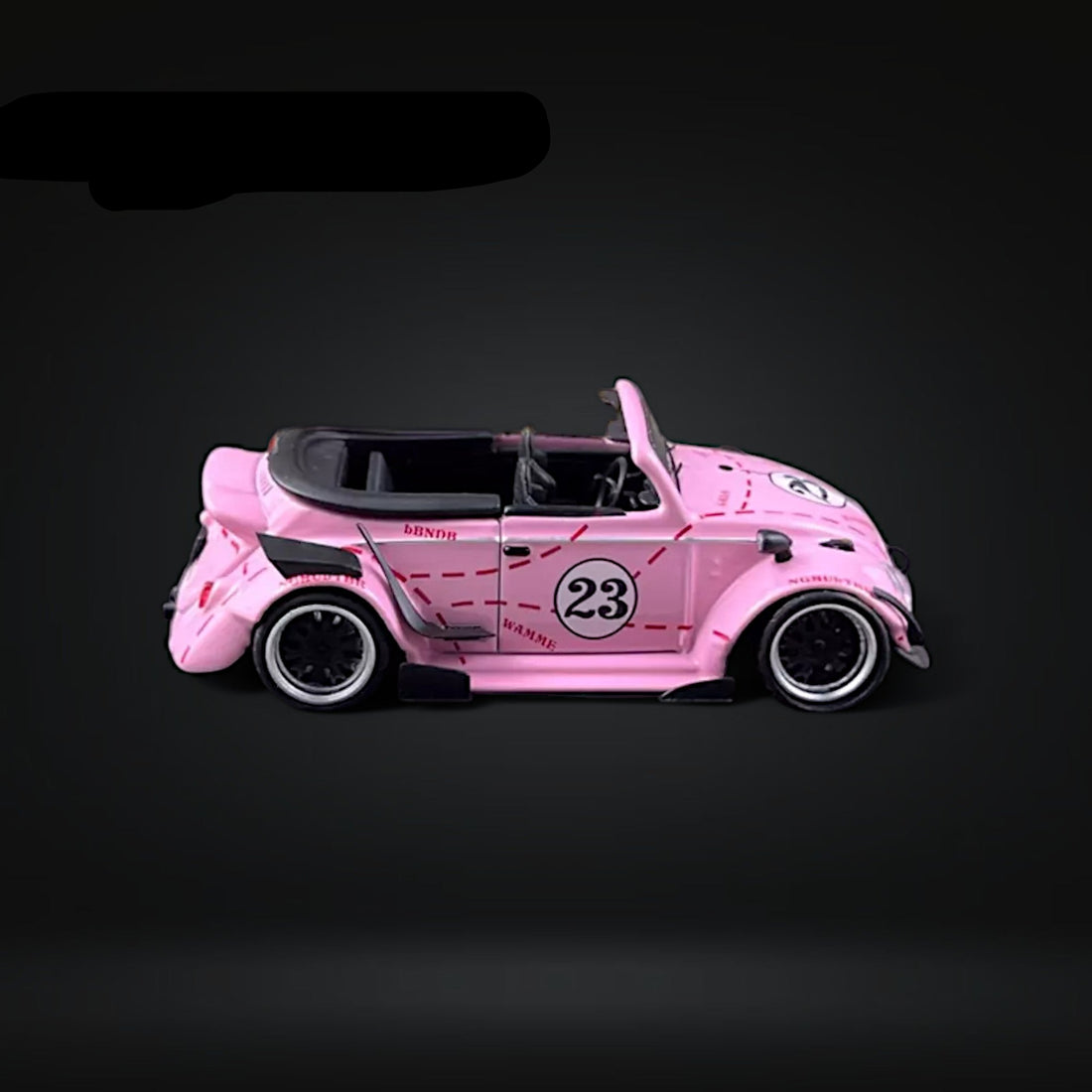 VW Beetle Convertible Cabriolet Pink Pig Livery 1:64 Limited to 599 Pcs by HKM Model 5