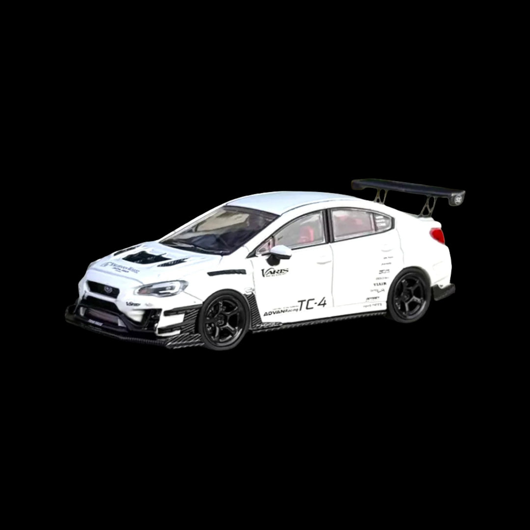 Subaru WRX S4 WideBody Kit White Varis 1:64 by CM Model CM64-WRX-02 Front View