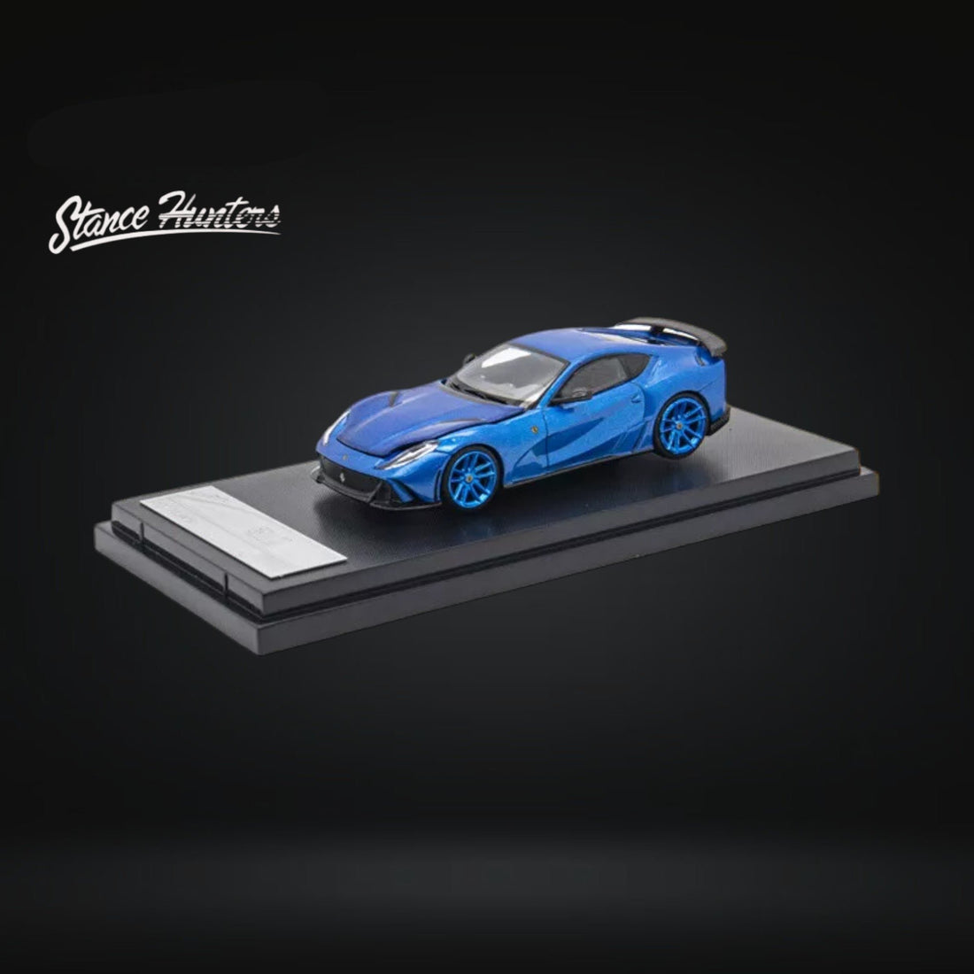 Ferrari Novitec 812 N-Largo Metallic Blue 1:64 by Stance Hunters Mounted View