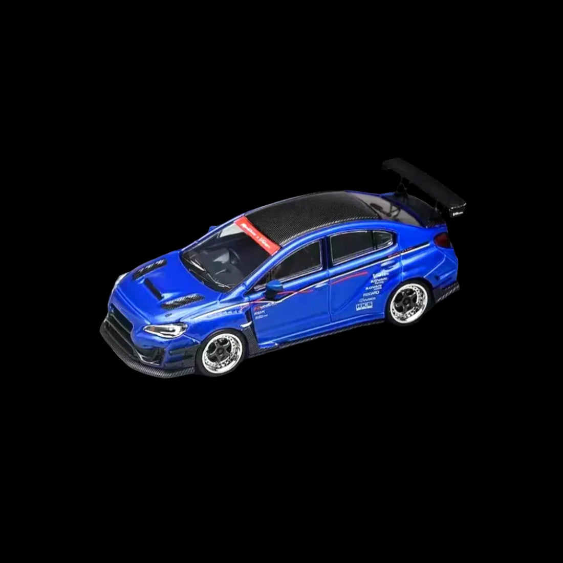 Subaru WRX STI Body Kit Blue Varis 1:64 by CM Model CM64-STI-01 Top View