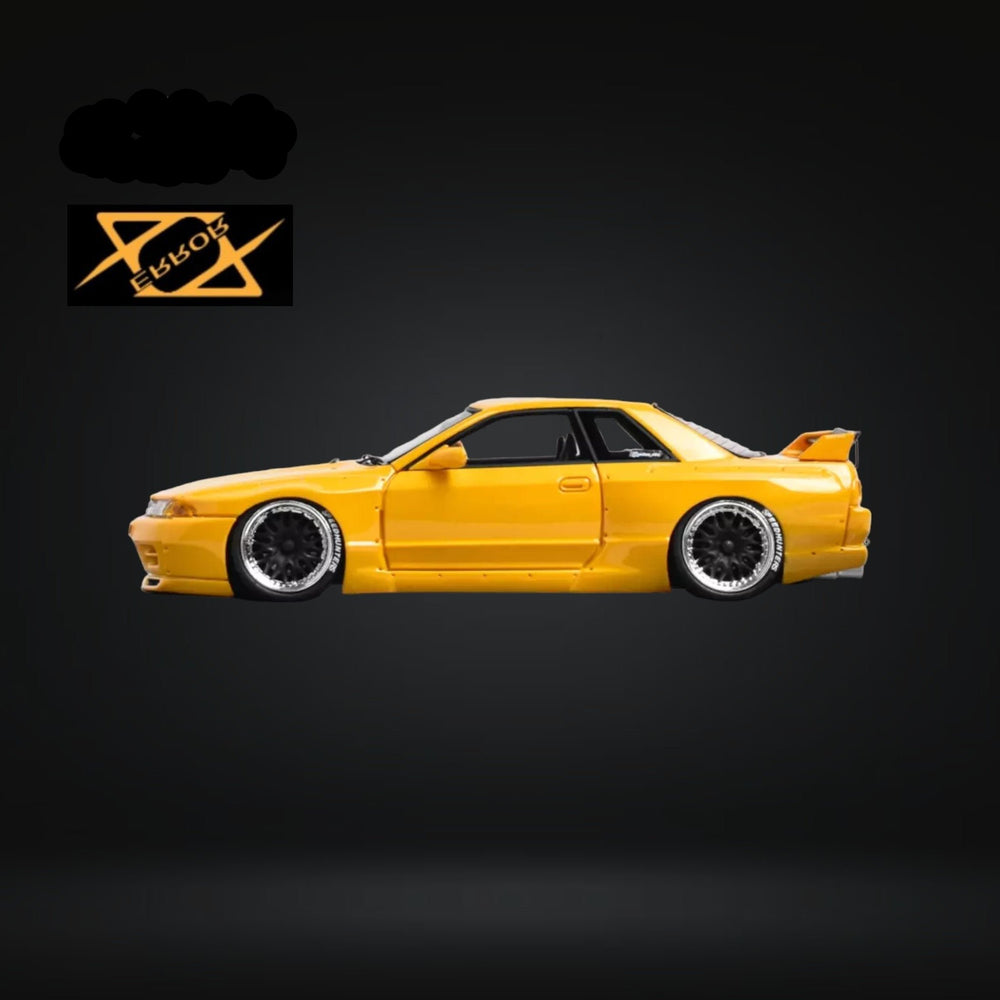 Nissan Skyline R32 Pandem Rocket Bunny Widebody Modified ORANGE YELLOW 1:64 by Error404 Side View