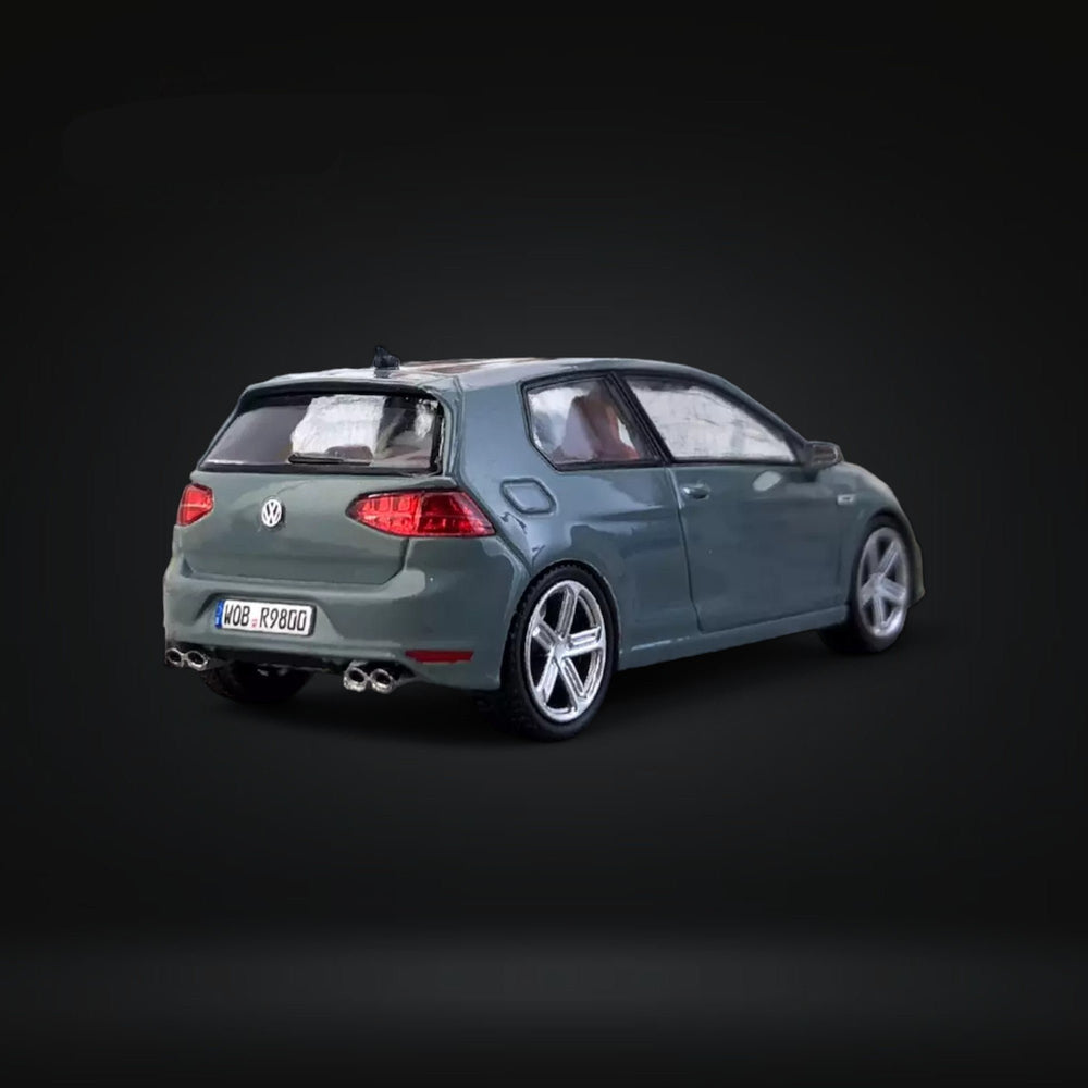 Volkswagen VW Golf R in Cement Gray 1:64 by Zoom Angled Rear View