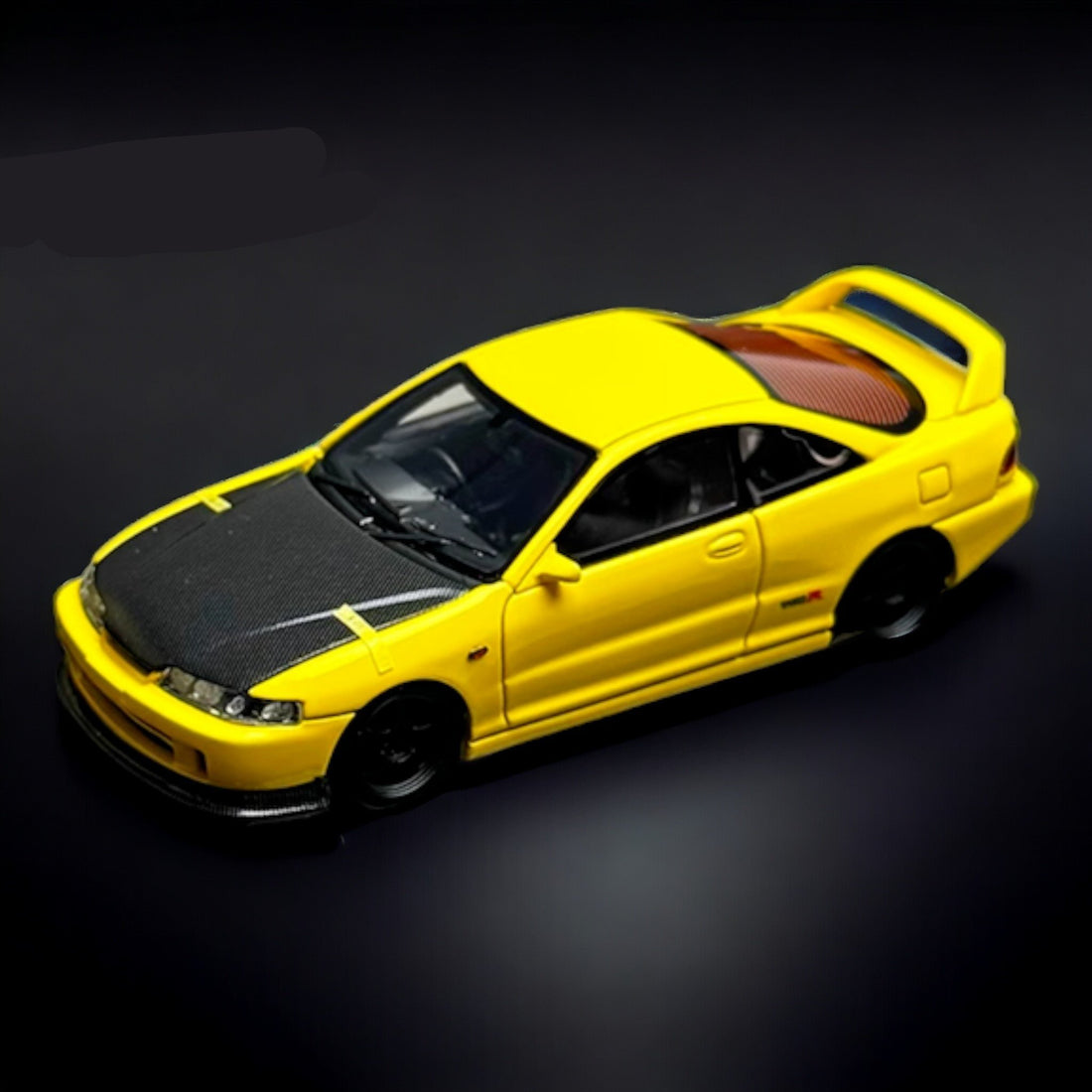 Honda Integra DC2 YELLOW 1:64 Resin by Nice Auto Angled Front View