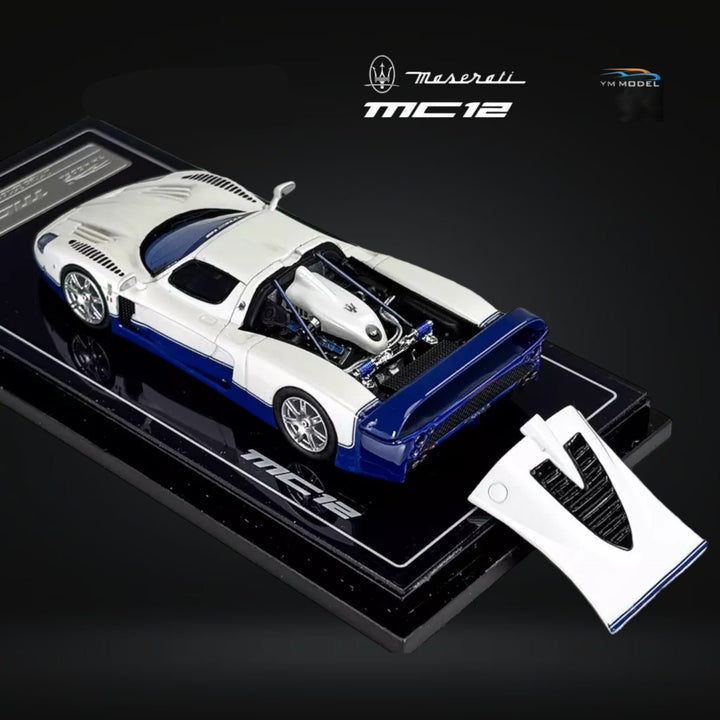 Maserati MC12 Stradale 2-Tone Blue / White Limited to 499 Pcs 1:64 by YM Model Top View