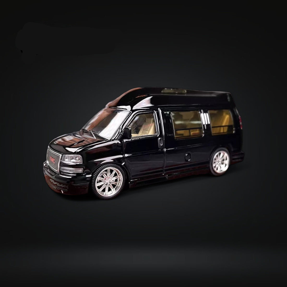 GMC Savana Van Lowered Modified Black 1:64 by GOC - 2