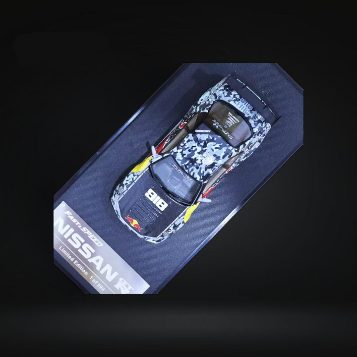 Nissan Skyline GT-R R34 Z-Tune in Red Bull Livery 1:64 Diecast Top View