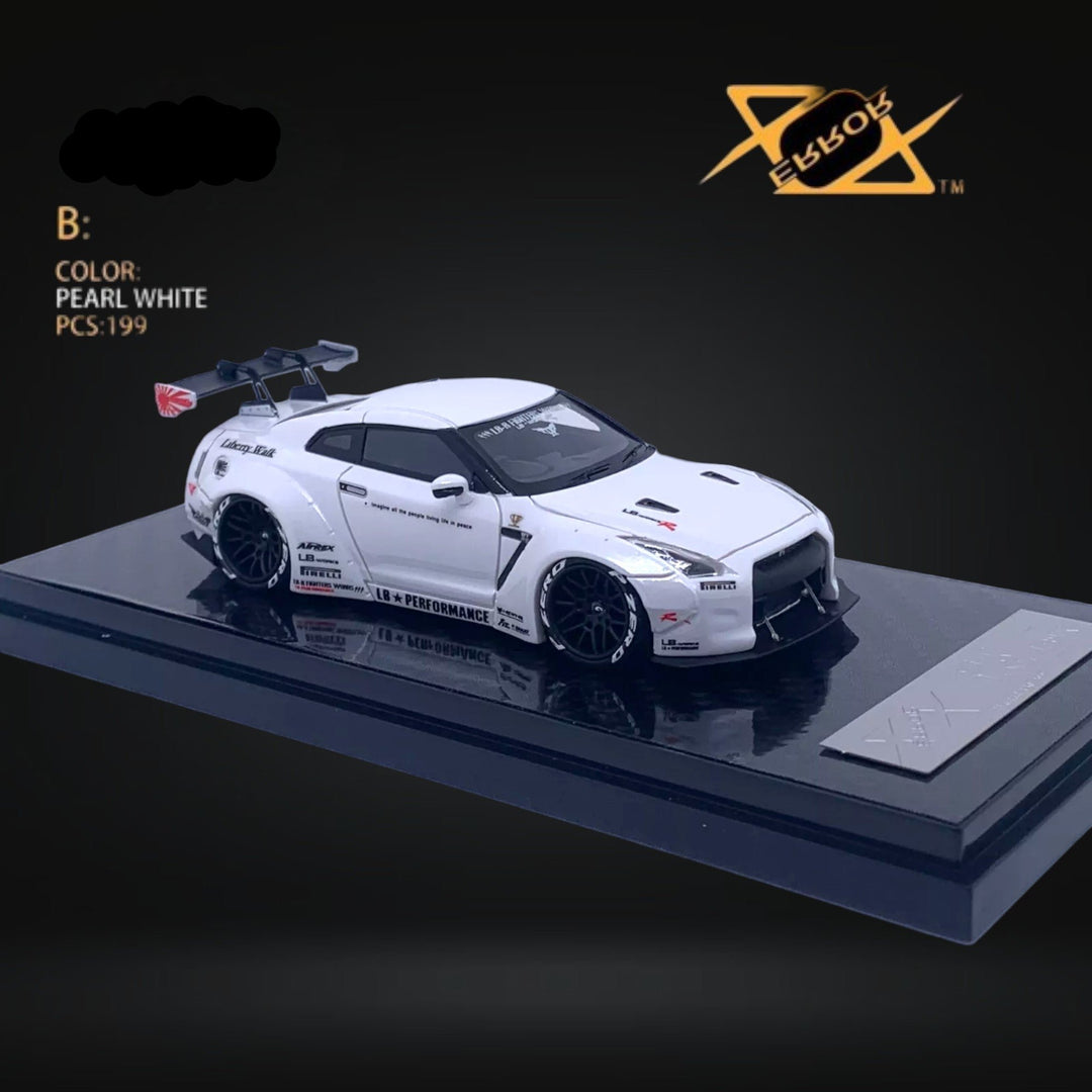 Nissan Skyline GT-R R35 Pearl White 1:64 by Error404 LB-Works Passenger Side View