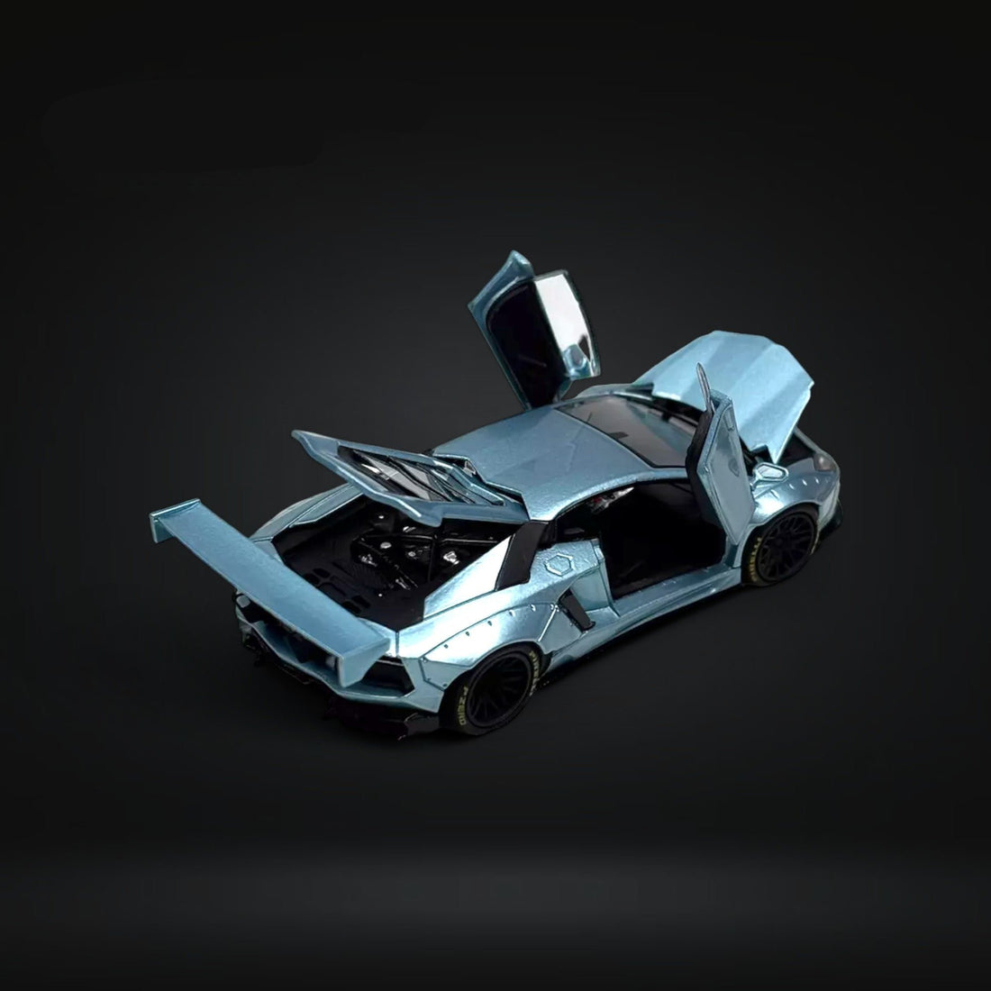 Lamborghini Aventador LP700-4 LBWK Ice Blue Fully Openable Ordinary 1:64 PGM-640411 by PGM - 11