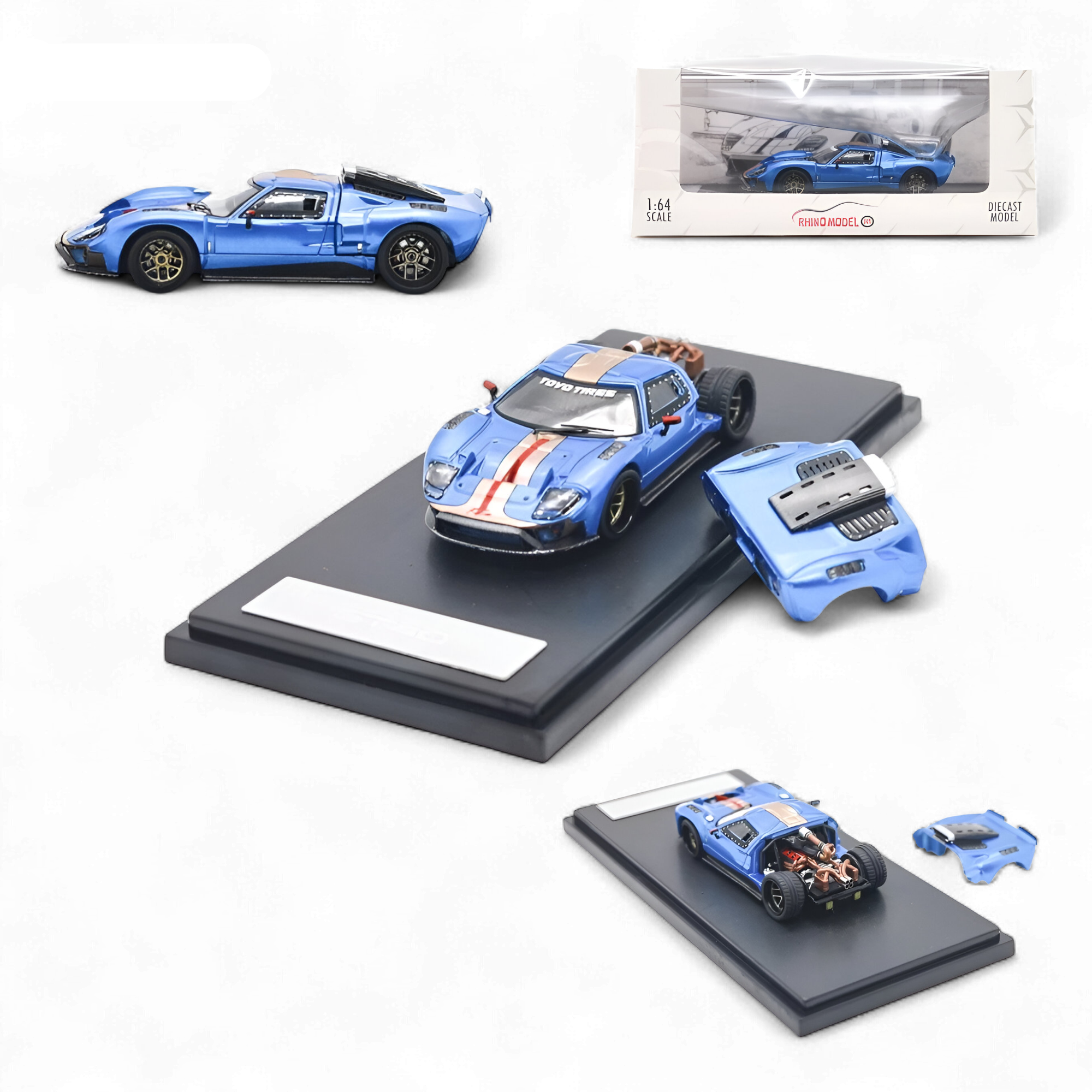 Ford GT40 - Blue 1:64 by Rhino Model 