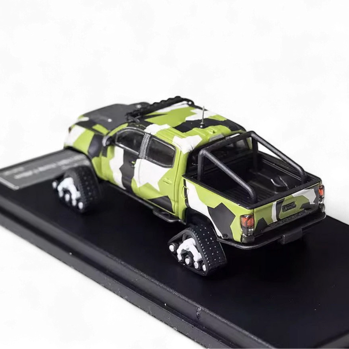 Toyota TACOMA SNOW VERSION in Green Camo & 3PMSF Tires 1:64 by GCD 2