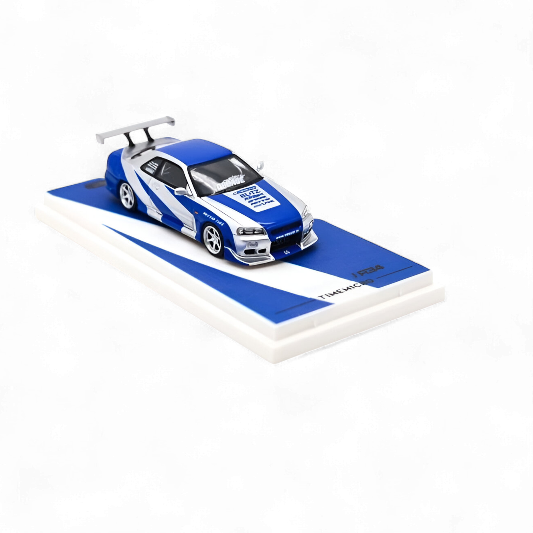 Nissan Skyline GT-R R34 Blue Silver 1:64 by TimeMicro 2