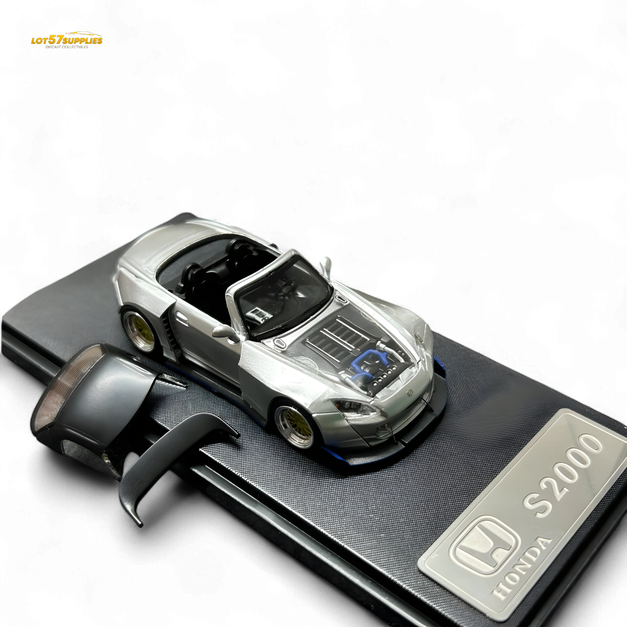 Honda S2000 Wide-Body Roadster Silver by Rhino Model RM 1:64