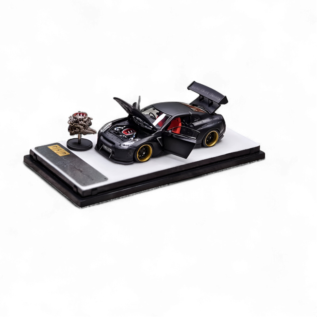 Nissan Rocket Bunny R35 Matte Black 1:64 by PGM  3