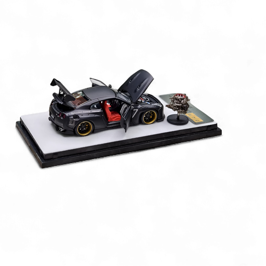 Nissan Rocket Bunny R35 Matte Black 1:64 by PGM  4