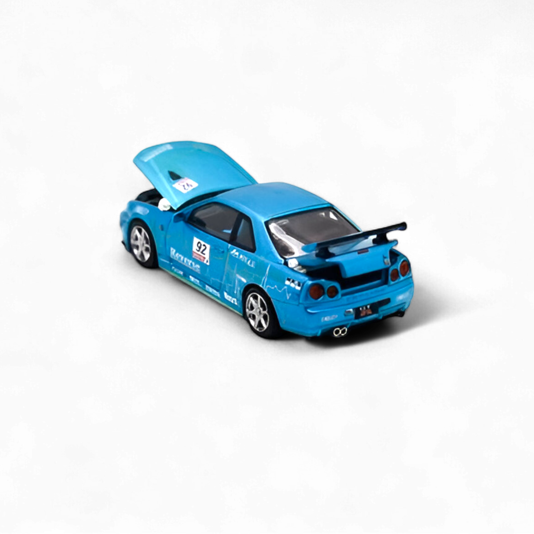 Nissan Skyline R34 Blue #92 - With Figure 1:64 by Cool Art  3